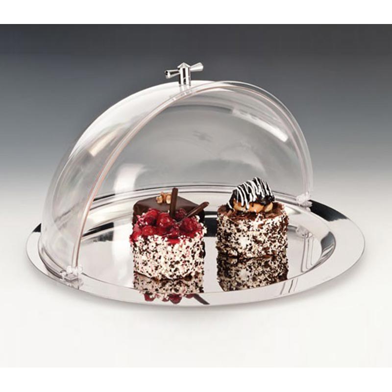 Zicco ZCP-184 Çelik Altlı Kapaklı Polikarbon Fanus, 43 cm