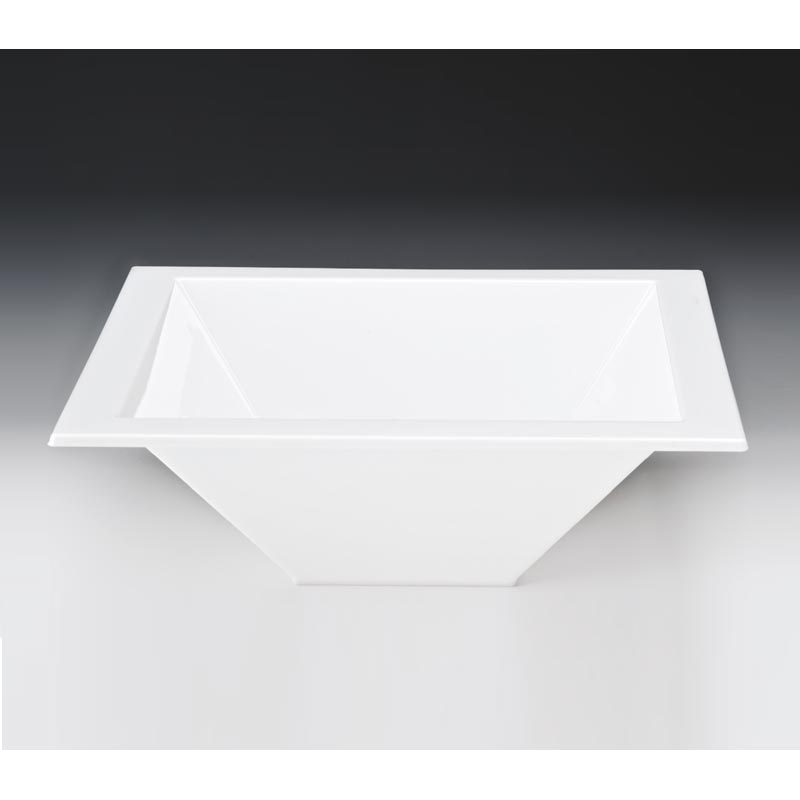 Zicco ZCP-471 Polikarbon Teşhir Kasesi, 44.5x44.5x15.5 cm, Beyaz