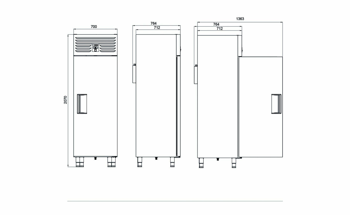 Upright Refrigerator - 1 Door - 70x77xx210 Cm