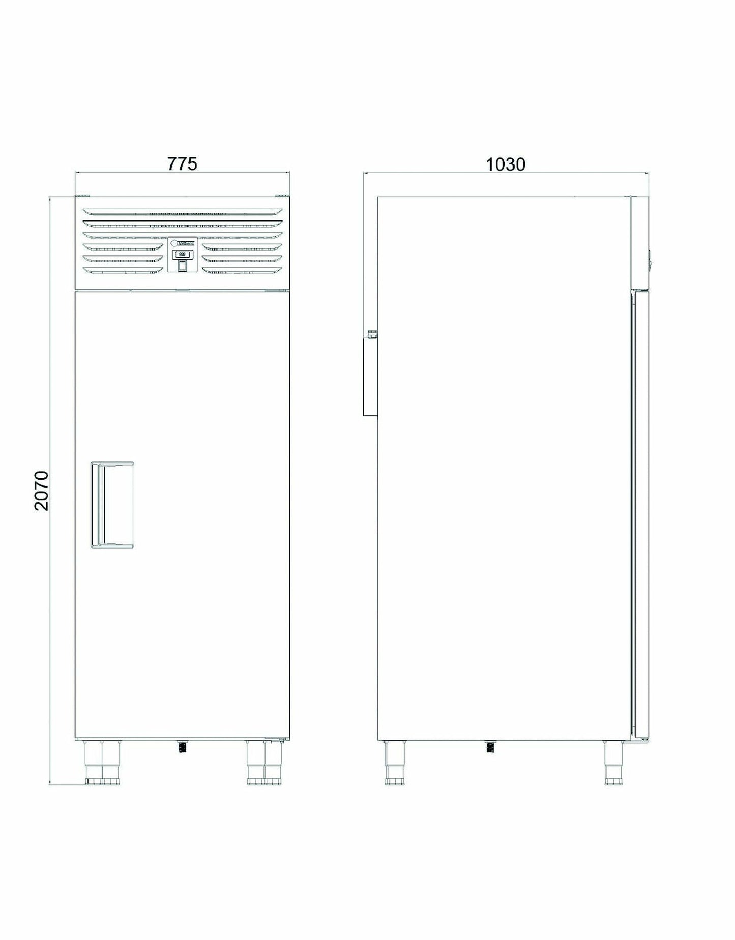 Upright Type Patisserie Refrigerator - 1 Door - Tray Capacity - VTS-T 610 CR