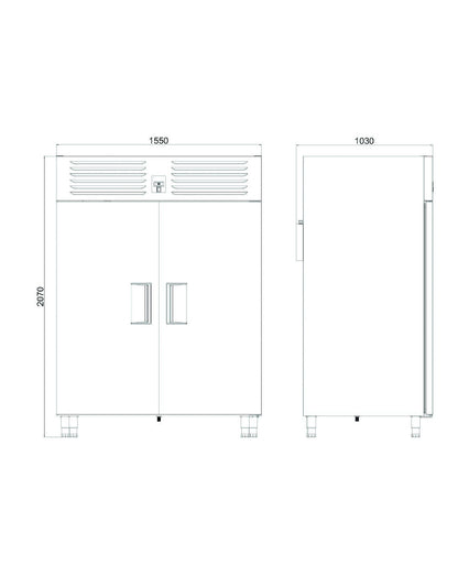 Upright Type Patisserie Refrigerator-2 Doors-Tray Capacity-VTS T 1340