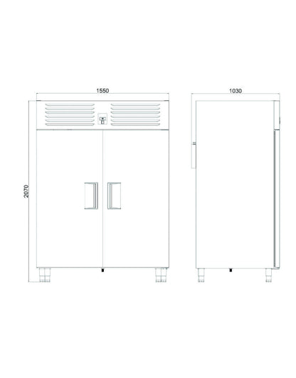 Upright Type Patisserie Refrigerator-2 Doors-Tray Capacity-VTS 1460