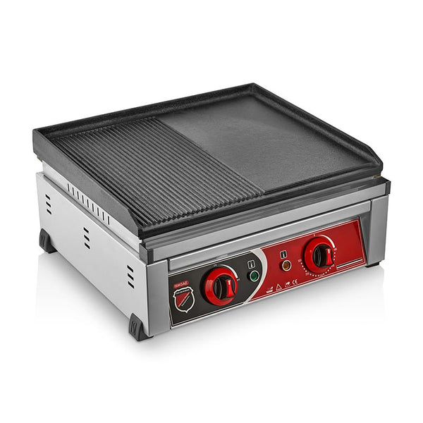 SilverInox 2150 Yarı Oluklu Döküm Izgara, 50 cm, Elektrikli