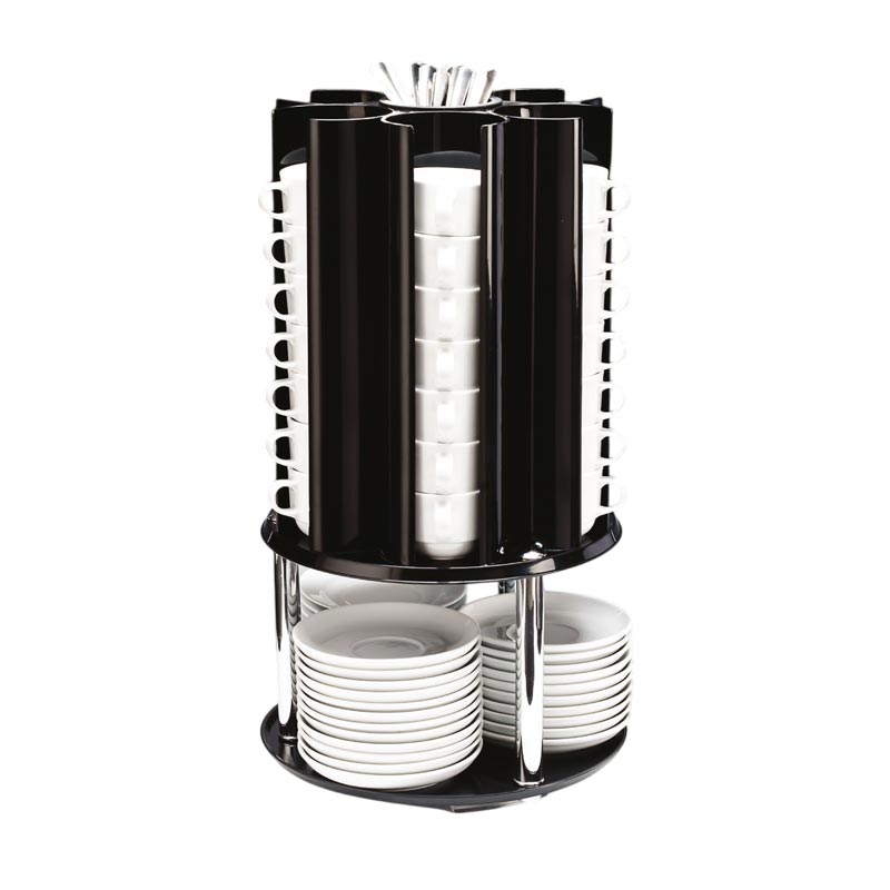 Zicco ZCP-362 Polikarbon Döner Fincan Tabak Kaşık Standı, 30x55 cm