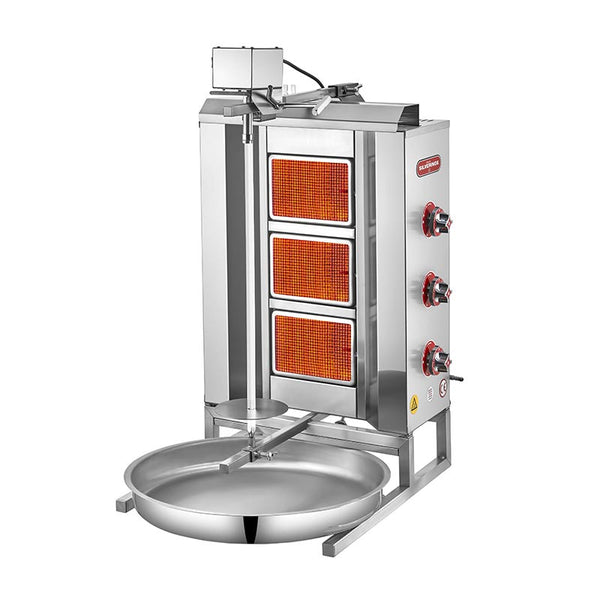 SilverInox 2165-U3 Üstten Motorlu Döner Ocağı, 3 Radyanlı, Doğalgazlı