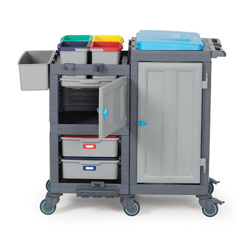 Fantom Procart 1362 Çekmeceli Hastane Temizlik Arabası, 4 Çöp Bölmeli