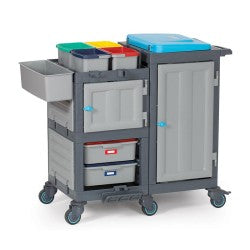 Fantom Procart 1362 Çekmeceli Hastane Temizlik Arabası, 4 Çöp Bölmeli