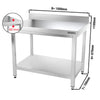 Galleyz Çalışma Tezgahı - Paslanmaz Çelik PREMIUM - 1000x700mm - Alt Raflı ve Sırtlı