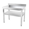 Galleyz Çalışma Tezgahı - Paslanmaz Çelik PREMIUM - 1000x700mm - Alt Raflı ve Sırtlı