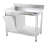 Galleyz Çalışma Tezgahı - Paslanmaz Çelik PREMIUM - 1000x700mm - Alt Raflı ve Sırtlı