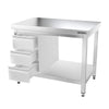Galleyz Çalışma Tezgahı - Paslanmaz Çelik - PREMIUM - 1000x800mm - Alt Raflı