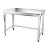 Galleyz Çalışma Tezgahı - Paslanmaz Çelik - PREMIUM - 1200x700mm - Alt Raflı, Destekli & Sırtlı