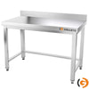 Galleyz Çalışma Tezgahı - Paslanmaz Çelik - PREMIUM - 1200x700mm - Alt Raflı, Destekli & Sırtlı