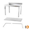 Galleyz Çalışma Tezgahı - Paslanmaz Çelik - PREMIUM - 1200x700mm - Alt Raflı, Destekli & Sırtlı