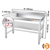 Galleyz Çalışma Tezgahı - Paslanmaz Çelik - PREMIUM - 1400x600mm - Ara Raflı, Destekli & Sırtlı