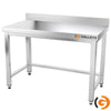 Galleyz Çalışma Tezgahı - Paslanmaz Çelik - PREMIUM - 1400x600mm - Ara Raflı, Destekli & Sırtlı
