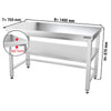 Galleyz Çalışma Tezgahı - Paslanmaz Çelik - PREMIUM - 1400x700mm - Alt Raflı, Destekli