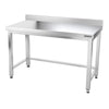 Galleyz Çalışma Tezgahı - Paslanmaz Çelik - PREMIUM - 1400x700mm - Alt Raflı, Destekli & Sırtlı