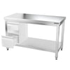 Galleyz Çalışma Tezgahı - Paslanmaz Çelik - PREMIUM - 1400x700mm - Alt Raflı, Destekli
