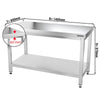 Galleyz Çalışma Tezgahı - Paslanmaz Çelik - PREMIUM - 1400x800mm - Alt Raflı