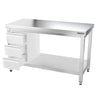 Galleyz Çalışma Tezgahı - Paslanmaz Çelik - PREMIUM - 1400x800mm - Alt Raflı