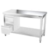 Galleyz Çalışma Tezgahı - Paslanmaz Çelik - PREMIUM - 1400x800mm - Alt Raflı