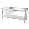 Galleyz Çalışma Tezgahı - Paslanmaz Çelik - PREMIUM - 1500x800mm - Alt Raflı