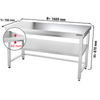 Galleyz Çalışma Tezgahı - Paslanmaz Çelik - PREMIUM - 1600x700mm - Alt Raflı, Destekli