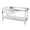 Galleyz Çalışma Tezgahı - Paslanmaz Çelik - PREMIUM - 1600x700mm - Alt Raflı, Destekli