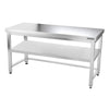 Galleyz Çalışma Tezgahı - Paslanmaz Çelik - PREMIUM - 1600x700mm - Alt Raflı, Destekli