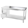 Galleyz Çalışma Tezgahı - Paslanmaz Çelik - PREMIUM - 1600x700mm - Alt Raflı, Destekli
