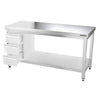Galleyz Çalışma Tezgahı - Paslanmaz Çelik - PREMIUM - 1600x700mm - Alt Raflı, Destekli