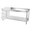 Galleyz Çalışma Tezgahı - Paslanmaz Çelik - PREMIUM - 1600x800mm - Alt Raflı