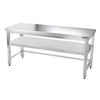 Galleyz Çalışma Tezgahı - Paslanmaz Çelik - PREMIUM - 1800x700mm - Alt Raflı, Destekli & Sırtlı