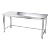 Galleyz Çalışma Tezgahı - Paslanmaz Çelik - PREMIUM - 1800x700mm - Alt Raflı, Destekli & Sırtlı