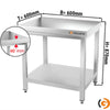Galleyz Çalışma Tezgahı - Paslanmaz Çelik PREMIUM - 600x600mm - Alt Raflı, Sırtsız