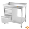Galleyz Çalışma Tezgahı - Paslanmaz Çelik PREMIUM - 600x600mm - Alt Raflı, Sırtsız