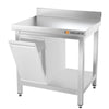 Galleyz Çalışma Tezgahı - Paslanmaz Çelik PREMIUM - 800x600mm - Alt Raflı ve Sırtlı