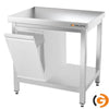 Galleyz Çalışma Tezgahı - Paslanmaz Çelik PREMIUM - 800x700mm - Alt Raflı, Sırtsız