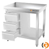 Galleyz Çalışma Tezgahı - Paslanmaz Çelik PREMIUM - 800x700mm - Alt Raflı, Sırtsız