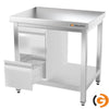 Galleyz Çalışma Tezgahı - Paslanmaz Çelik PREMIUM - 800x700mm - Alt Raflı, Sırtsız