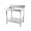 Galleyz Çalışma Tezgahı - Paslanmaz Çelik PREMIUM - 800x700mm - Alt Raflı ve Sırtlı