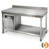 Galleyz Paslanmaz Çelik Çalışma Tezgahı ECO -1000x600mm - Alt Raflı, Sırtlı