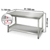 Galleyz Paslanmaz Çelik Çalışma tezgahı ECO - 1000x700mm- Sırtsız alt raflı