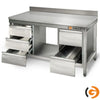 Galleyz Paslanmaz Çelik Çalışma Tezgahı ECO -1400x600mm - Alt Raflı, Sırtlı