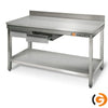 Galleyz Paslanmaz Çelik Çalışma Tezgahı ECO -1500x600mm - Alt Raflı, Sırtlı