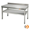 Galleyz Paslanmaz Çelik Çalışma Tezgahı ECO -1600x600mm - Alt Raflı, Sırtlı
