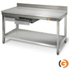 Galleyz Paslanmaz Çelik Çalışma Tezgahı ECO -2000x600mm - Alt Raflı, Sırtlı