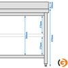 Galleyz Paslanmaz Çelik Çalışma Tezgahı ECO -2000x600mm - Alt Raflı, Sırtlı