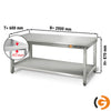 Galleyz Paslanmaz Çelik Çalışma tezgahı ECO - 2000x600mm- Sırtsız alt raflı
